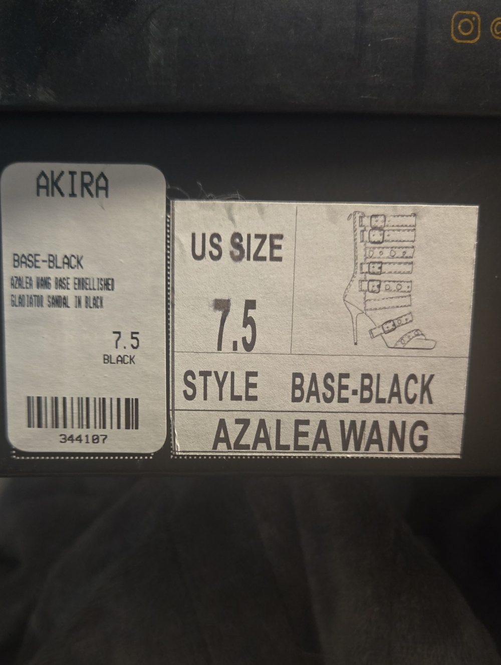 Azalea Wang-Base Embellished Gladiator Sandal In Blavk-Size 7.5 - Picture 16 of 16